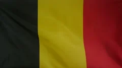Belgium Flag Real Fabric Close Up 4K