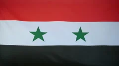 Syria Flag Real Fabric Close Up 4K