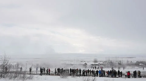 Slowmotion Geyser Strokkur Eruption Iceland