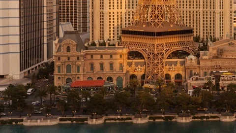 Time Lapse Sunset On Las Vegas Strip Close Uppan Shot