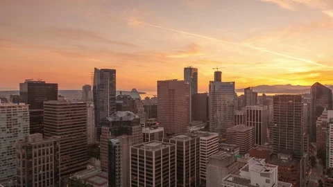 4K Time Lapse Pan Shot Vancouver Skyline Sunset (Editorial)