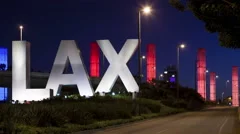 4K Time Lapse Lax Sign Airport Los Angeles