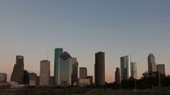 Houston 4K Time Lapse Twilight To Night Wide Angle (Editorial)