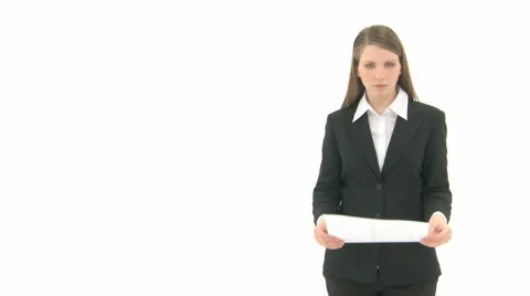 Business Woman In Rage Throwing Paper Pieces
