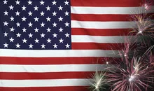 USA Flag Firework real fabric