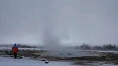 Slowmotion Geyser Strokkur Eruption Iceland