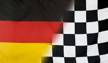 Winner Concept Germany and checkered goal flag