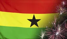 Ghana Flag Firework real fabric
