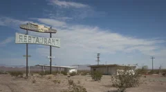 4K Time Lapse Zoom Out Route 66 Vintage Restaurant