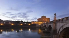 Time Lapse Twilight Rome Castel Sant Angelo