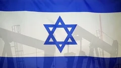 Israel Flag Slow Motion Oil Production Concept