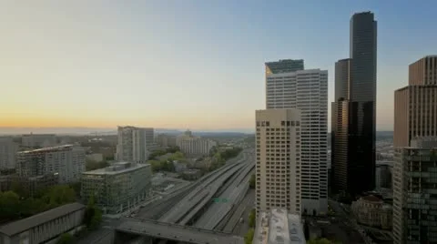 Seattle Sunrise Interstate Traffic