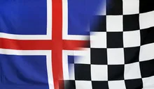 Winner Concept Iceland and checkered goal flag