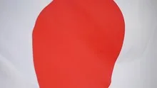 Slowmotion real textile Flag of Japan