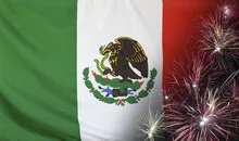Mexico Flag Firework real fabric