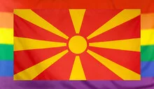 Flag of Macedonia and rainbow flag