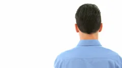Man Turns Head With Tape Over Mouth