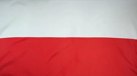 Slowmotion Real Textile Flag Of Poland