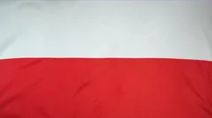 Slowmotion Real Textile Flag Of Poland