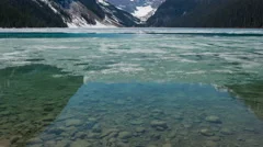 4K Time Lapse Zoom Out Broken Ice On Lake Louise