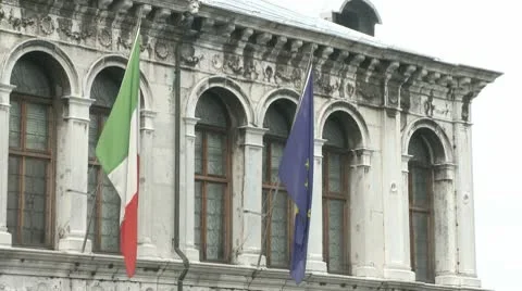 Flags On A Facade