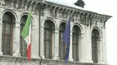 Flags On A Facade