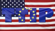 TTIP Concept USA and EU flags composition