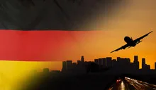 Germany fabric Flag Travel and Transport Concept