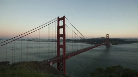 4K Time Lapse Golden Gate Bridge Twilight To Night