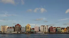 4K Time Lapse Zoom Out Willemstad Curacao Waterfront