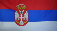 Slowmotion Real Textile Flag Of Serbia