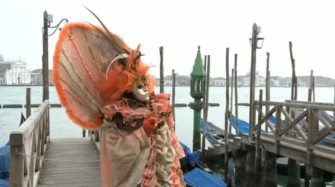 Red Masked Person In Venice