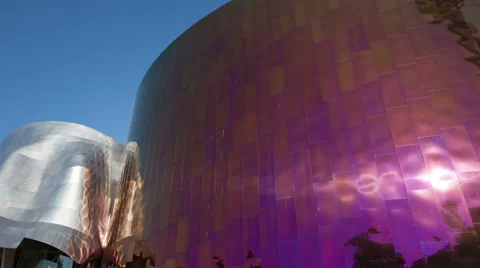 4K Timelapse Emp Seattle Sunreflection Zoom Out