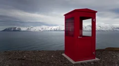 4K Timelapse Iceland Red Phone Booth