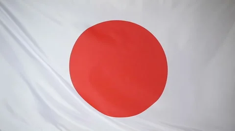Slowmotion Real Textile Flag Of Japan