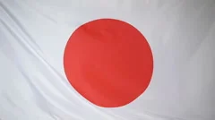 Slowmotion Real Textile Flag Of Japan