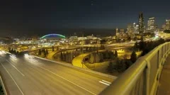Seattle Sunset Interstate Traffic