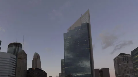 Time Lapse Zoom Out Minneapolis Skyline Twilight