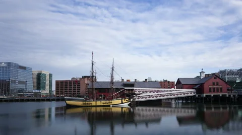 4K Time Lapse Zoom Out Boston Tea Party Museum
