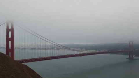 4K Time Lapse Golden Gate Bridge With Fog Zoom Out