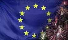 Europe Flag Firework real fabric