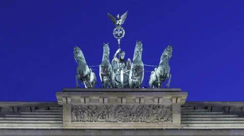 Time Lapse Close Up Brandenburg Gate At Sunset, Berlin