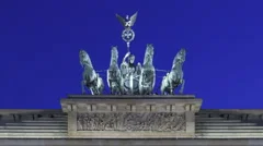 Time Lapse Close Up Brandenburg Gate At Sunset, Berlin