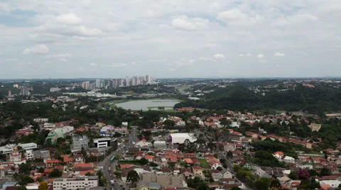 4K Timelapse Curitiba Aerial View Zoom In