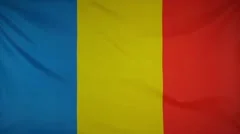 Slowmotion Real Textile Flag Of Romania