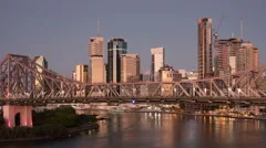 4K Time Lapse Brisbane Story Bridge Zoom Out