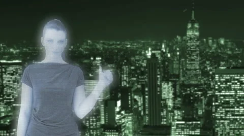 Hologram Woman Counting To Three