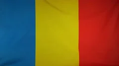 Romania Flag Real Fabric Close Up 4K