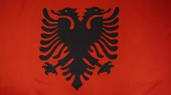 Slowmotion Real Textile Flag Of Albania