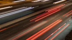 Time Lapse Speed Traffic Light Trails Close Up